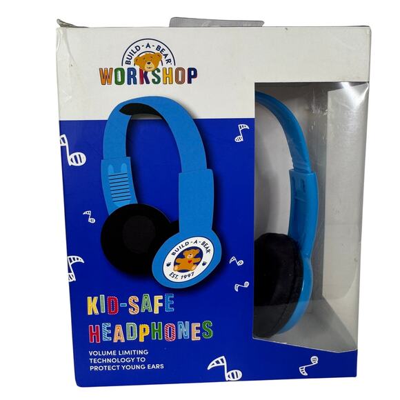 5 for $25| Build A Bear Workshop Kid Safe Headphones Volume Limiting New Blue - Picture 1 of 5